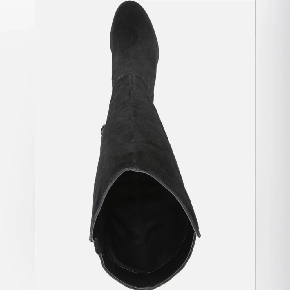 NATURALIZER KYRIE BLACK SUEDE OVER THE KNEE BOOTS SIZE 7 WIDE HEEL 3.75”